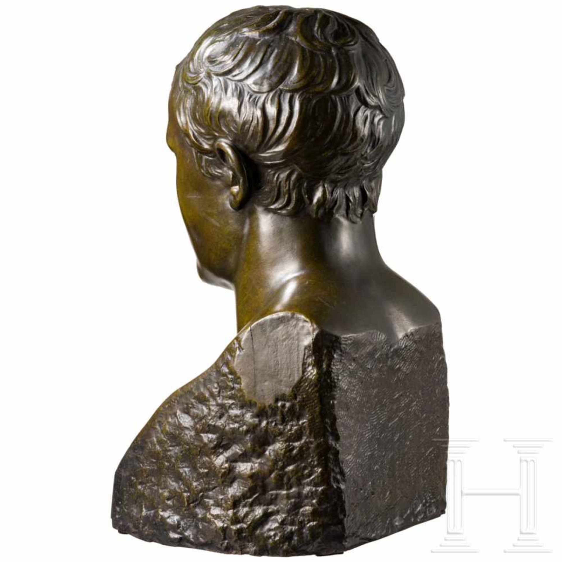 A large bust of Napoleon Bonaparte, 19th centuryKeramik, bronziert. Große, ausdrucksstarke - Bild 3 aus 3