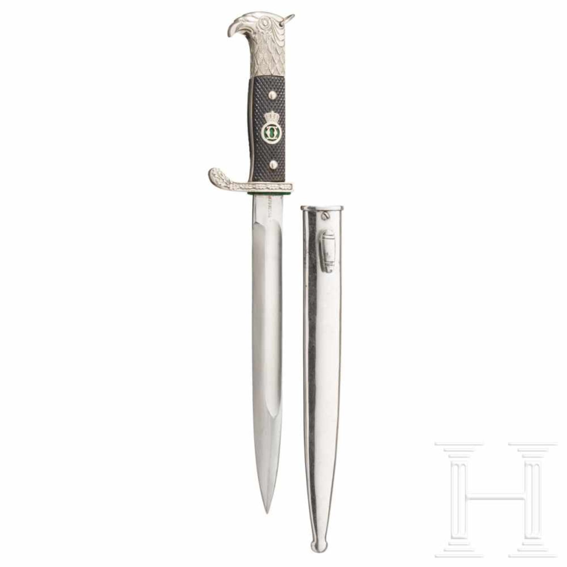 A rare dagger M 1930 for NCOs of the Romanian army by Eickhorn, SolingenVernickelte Rückenklinge mit