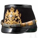 A shako M 1895 for officers of the 'Jäger' battalions and a fieldgrey coverFilzbezogener Korpus,