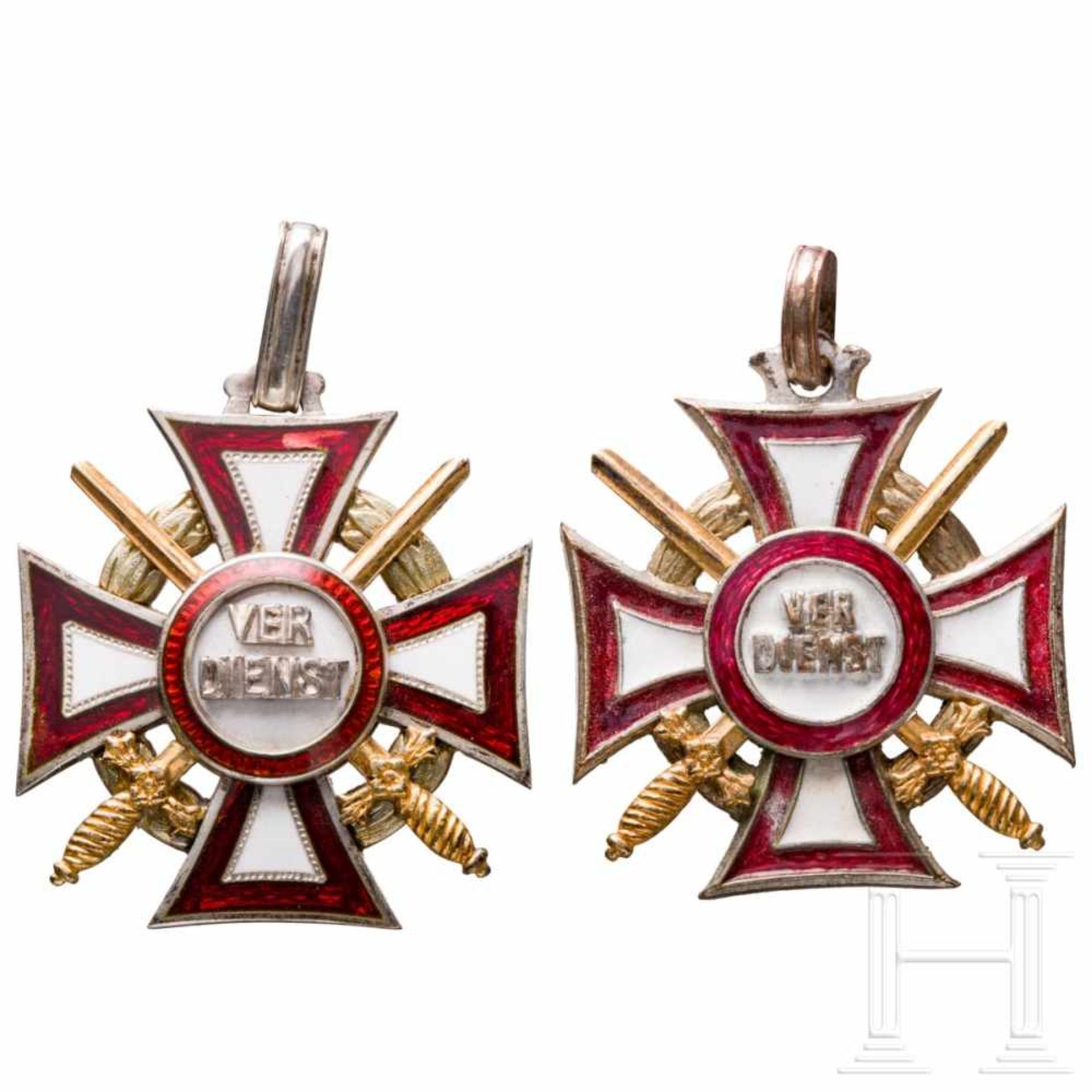 Military Cross of Merit - two awardsZwei offensichtliche Probe-Kreuze („N1", „N2") der 3. Klasse mit