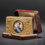 A splendid gold snuffbox with the miniature portrait of Tsar Nicholas I, personal gift from the