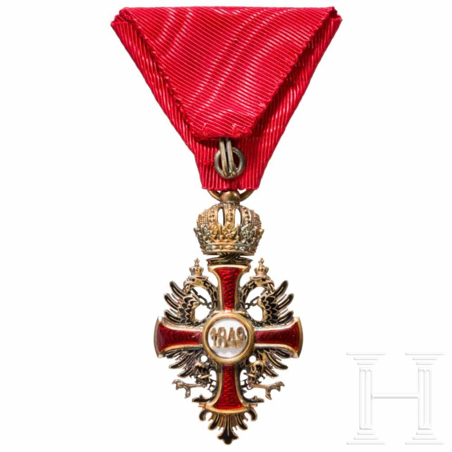 An Order of Franz JosephIn Gold gefertigtes Ritterkreuz des Herstellers Vincenz Mayer‘s Söhne ( - Bild 2 aus 2