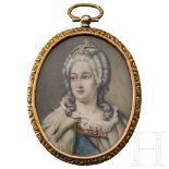 Tsarina Catherine the Great (1729 - 1796) - a miniature painting on ivory, Russia, 19th