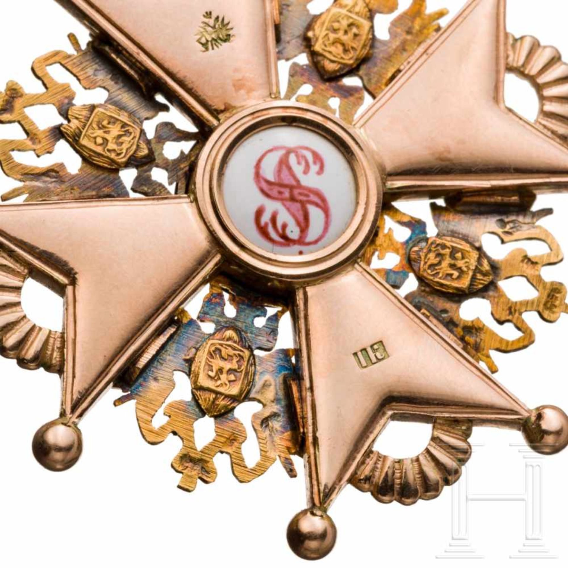 A Russian Order of St. Stanislaus – a cross 2nd class with crown, dated 1864The crown bar and the - Bild 6 aus 6