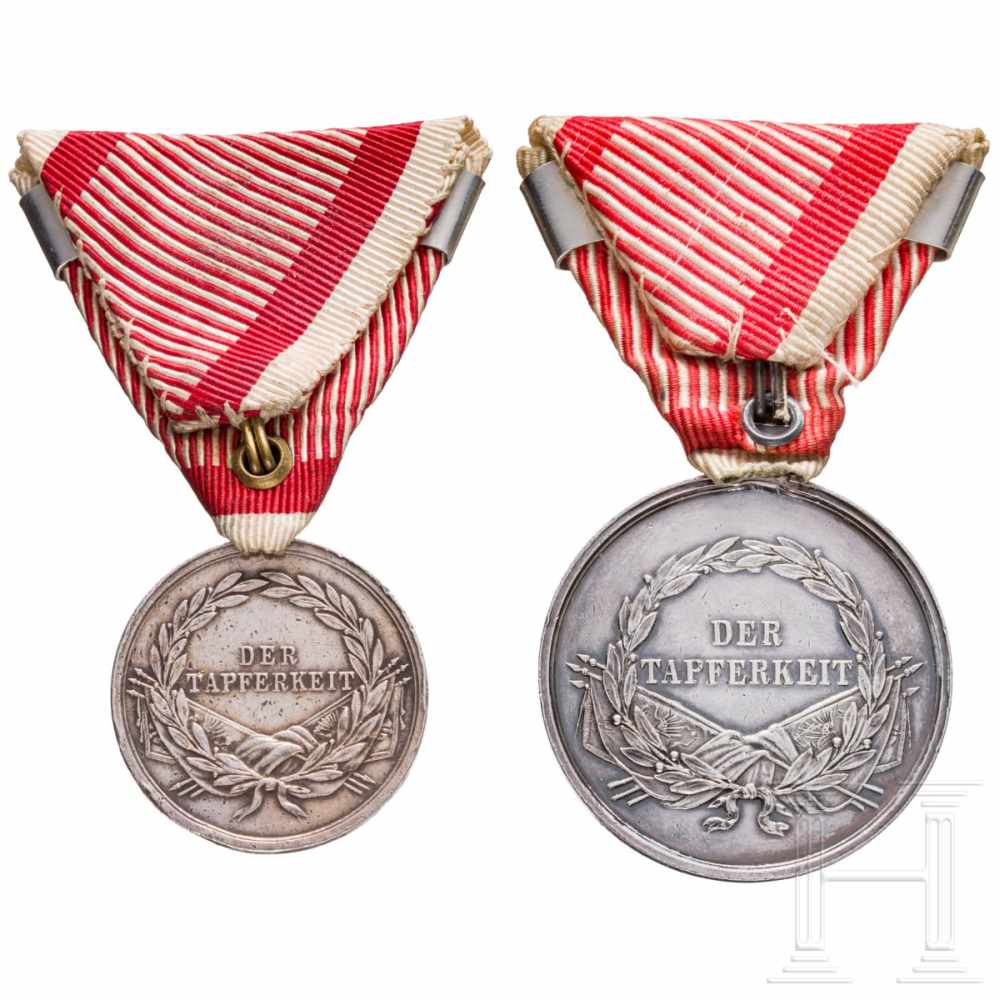 Medal of Bravery - two awardsGroße Silberne (1. Klasse) unter Kaiser Franz Joseph I., mit - Image 2 of 2