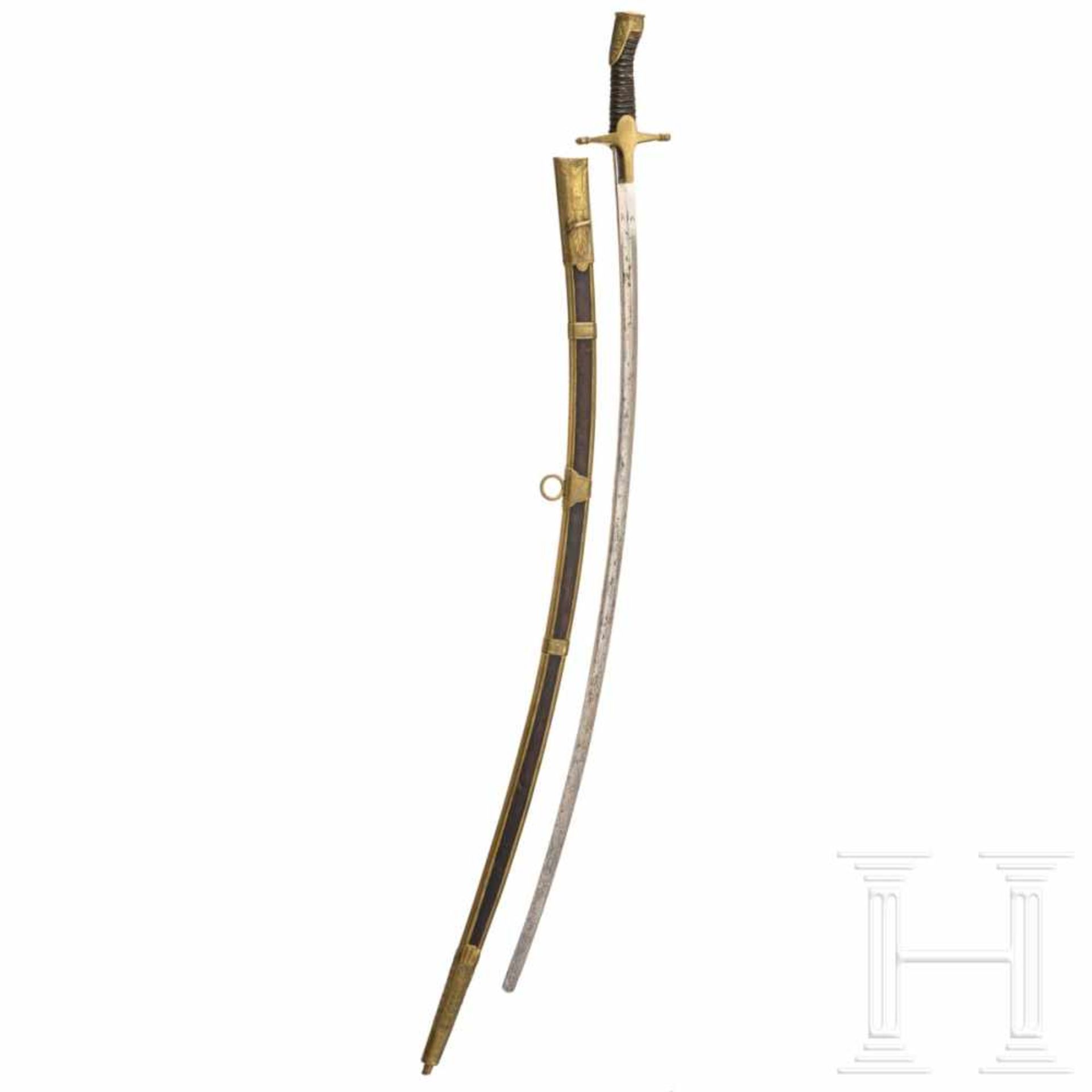 A sabre for cadets, dated 1891Elegant geschwungene, vernickelte Rückenklinge (berieben) mit - Bild 2 aus 6