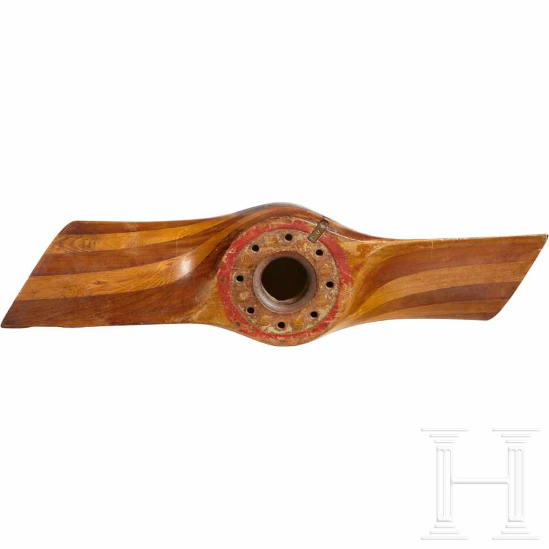 A hand-painted propeller fragmentSection of wooden propeller taken from a WWI aircraft, modified for - Bild 3 aus 6