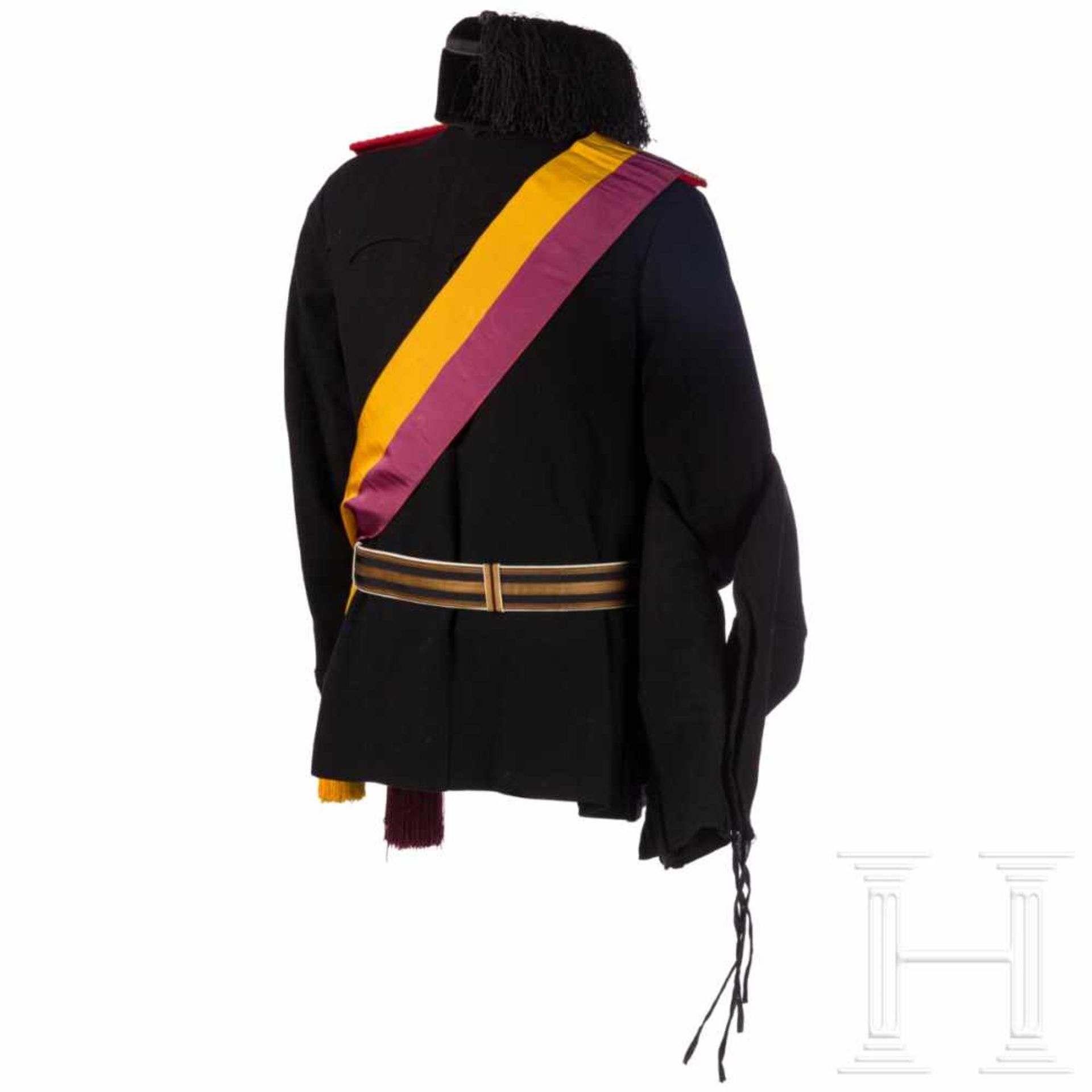 A black PNF uniform with dagger, order and documents, before 1945Black velvet fez with gold- - Bild 2 aus 11