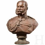 Carl Keil (1838 - 1889) - a bust of Kaiser Wilhelm ISchwerer, bronzierter Zink-Hohlguss, rs. die
