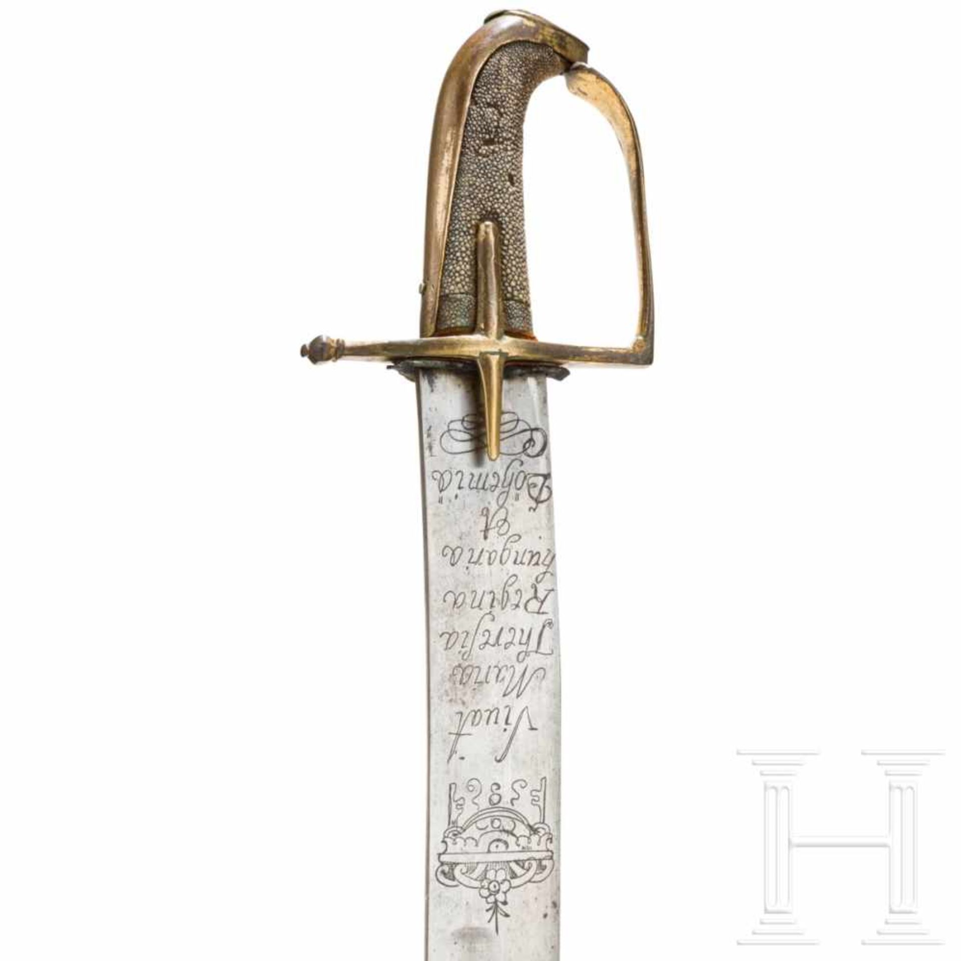 A sabre for hussar officers from the reign of Maria Theresia, circa 1740/50Broad, slightly curved - Bild 4 aus 6