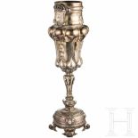A large Art Nouveau trophy cup after a design by Hermann Götz, Baden, circa 1900Chased silver,