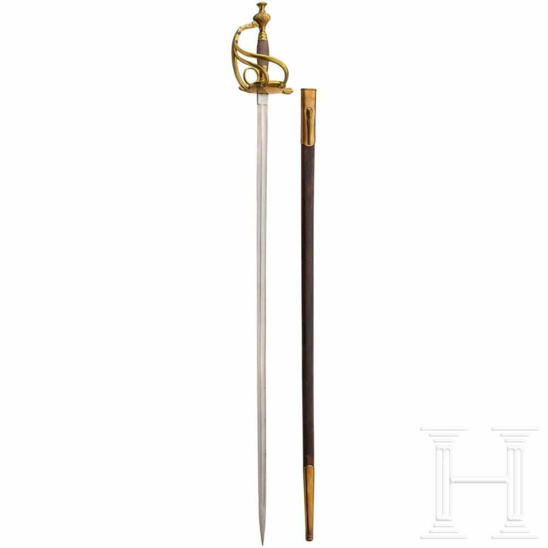 A sword for infantry officers for official trials, reign of Friedrich III.Gekehlte, gerade