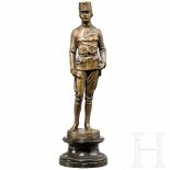 Peter Tereszczuk (1875 – 1963) – a bronze statuette of Emperor Charles IMassive Bronze, dunkel