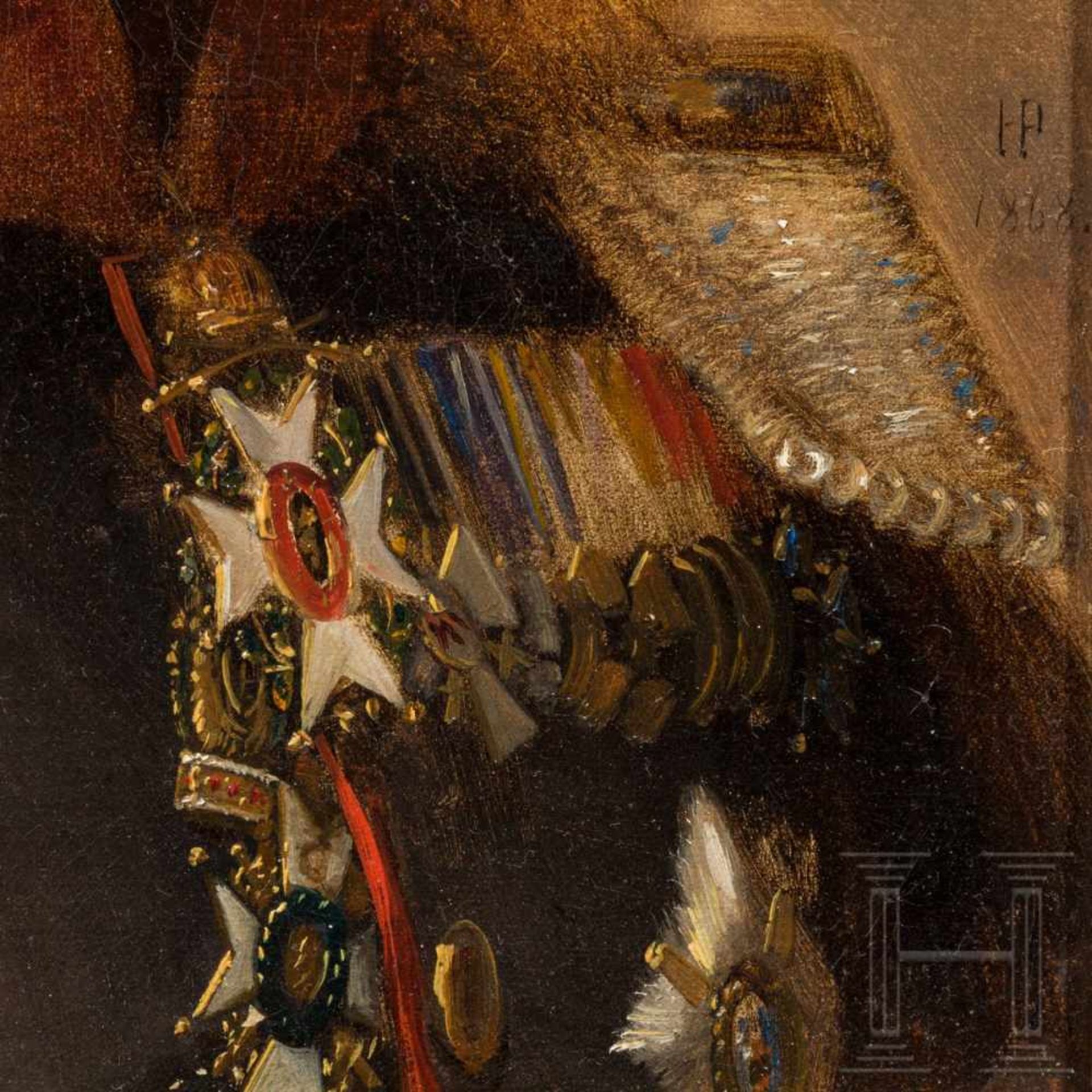 A portrait of general August von Witzleben (1808 - 1880)Öl auf Leinwand, rechts signiert "HP - Bild 3 aus 5
