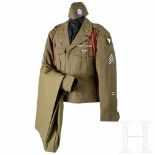 A uniform ensemble for a medical sergeant of the 101st Airborne Division, circa 1940Feldmütze aus