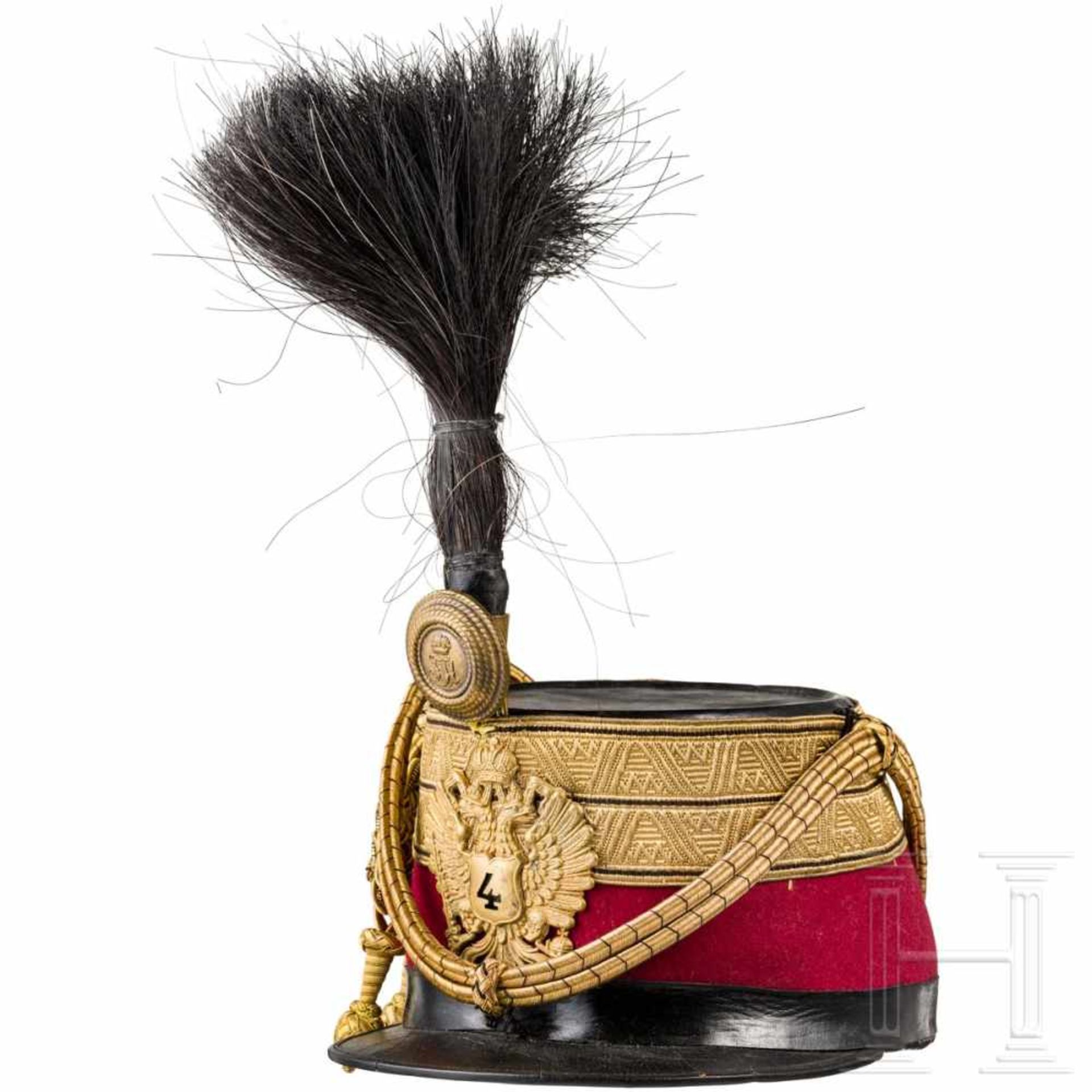A shako for a Rittmeister in the k.u.k. Hussar Regiment "Arthur Duke of Connaught and Strathearn"