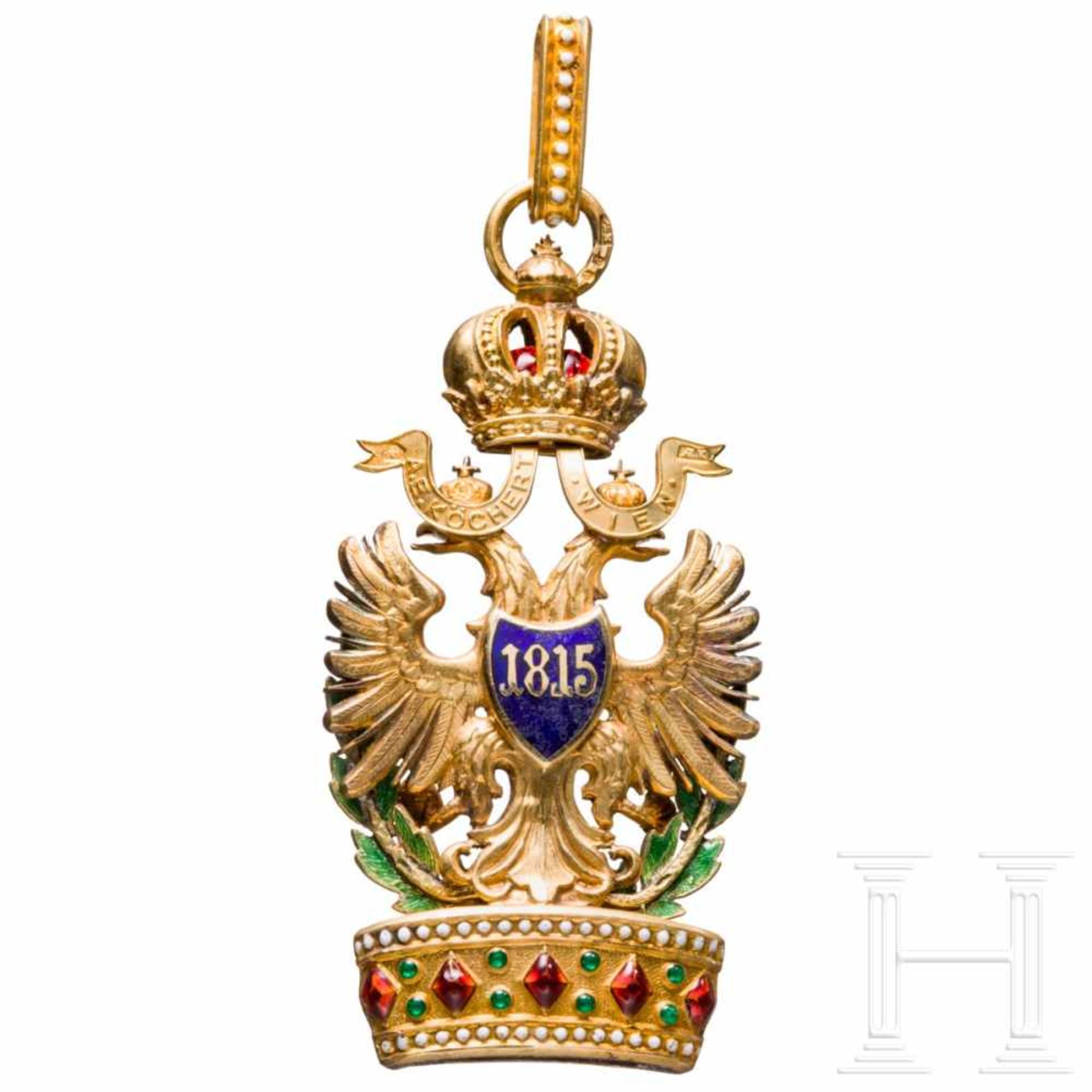 An Order of the Iron CrownIn Gold gefertigte Ordensdekoration der 3. Klasse mit der Kriegsdekoration - Bild 2 aus 3