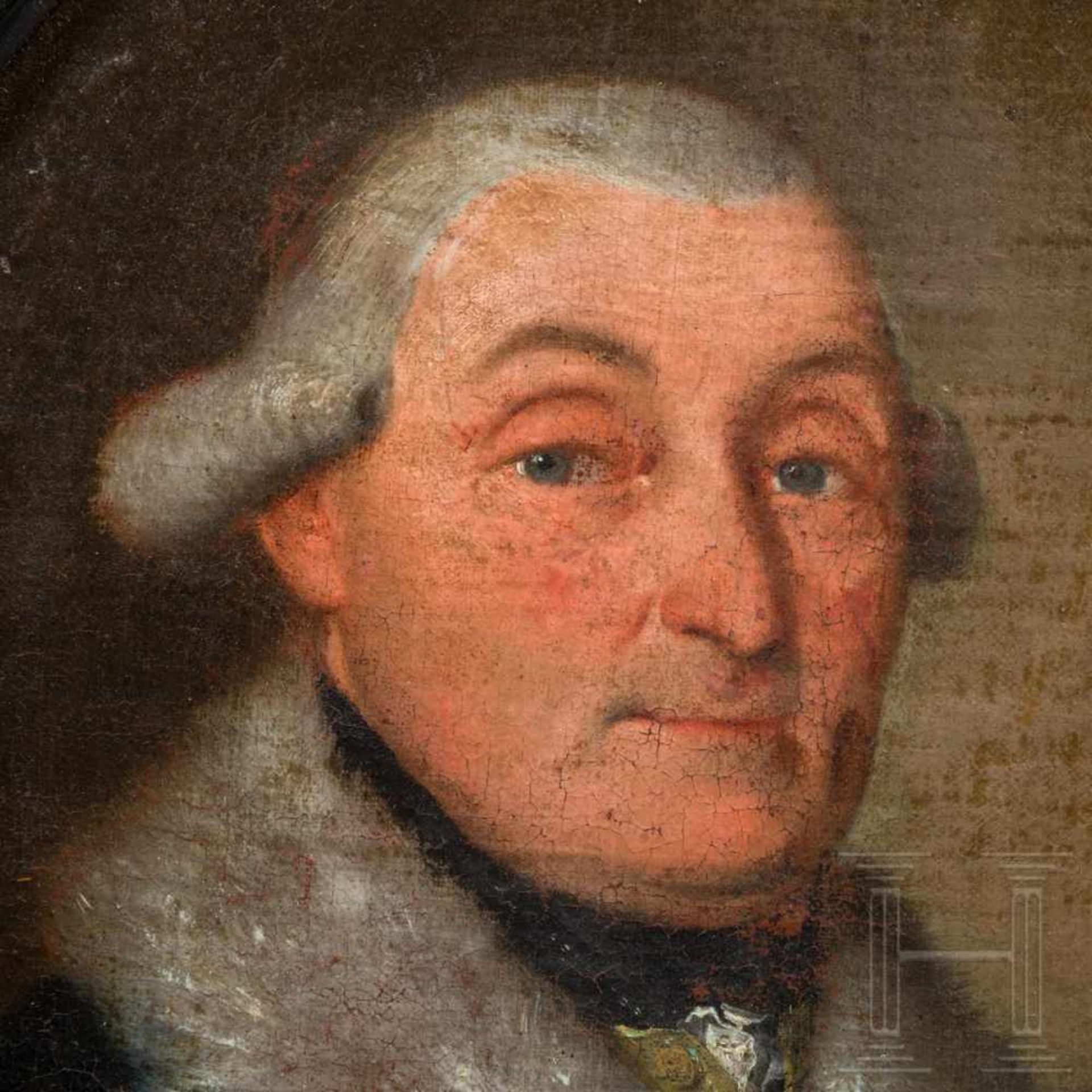 Portraits of the Prussian general von Dalwig and his wife, circa 1780Öl auf braun grundierter - Bild 3 aus 6