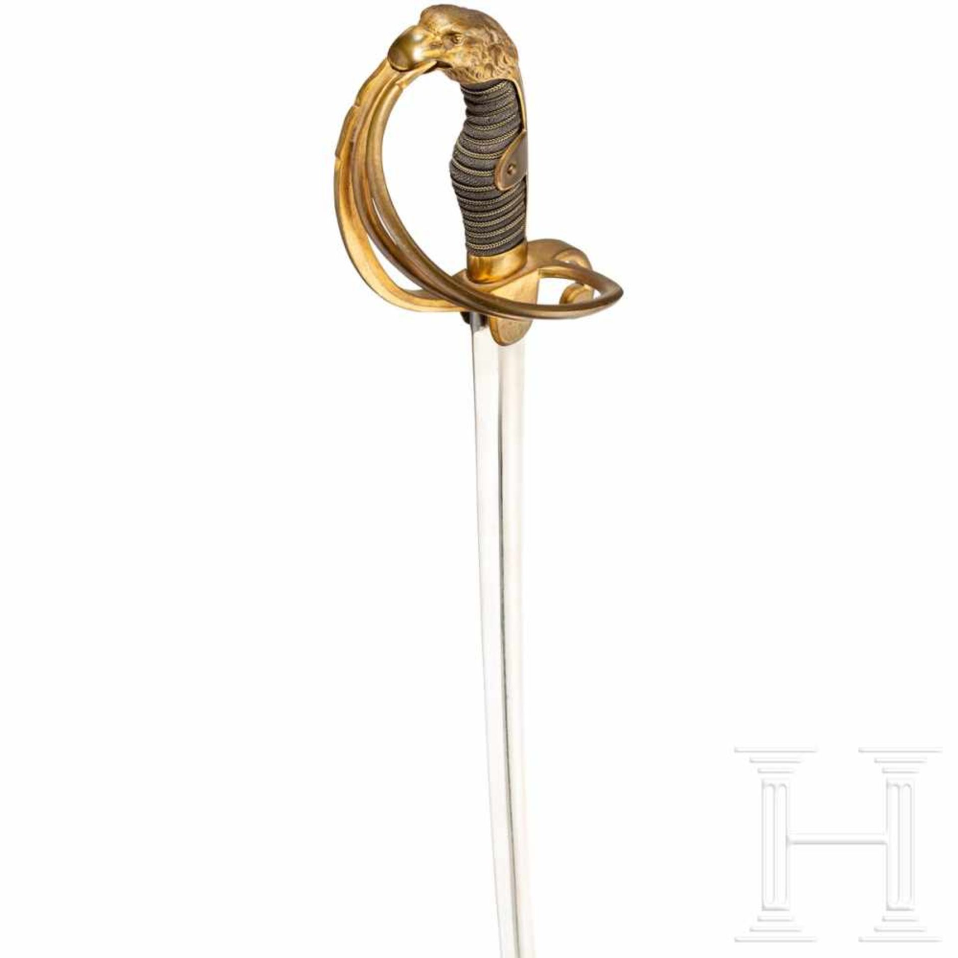 An eagle's head sabre for a cavalry officer, similar to M 1858Leicht gekrümmte, vernickelte - Bild 3 aus 3