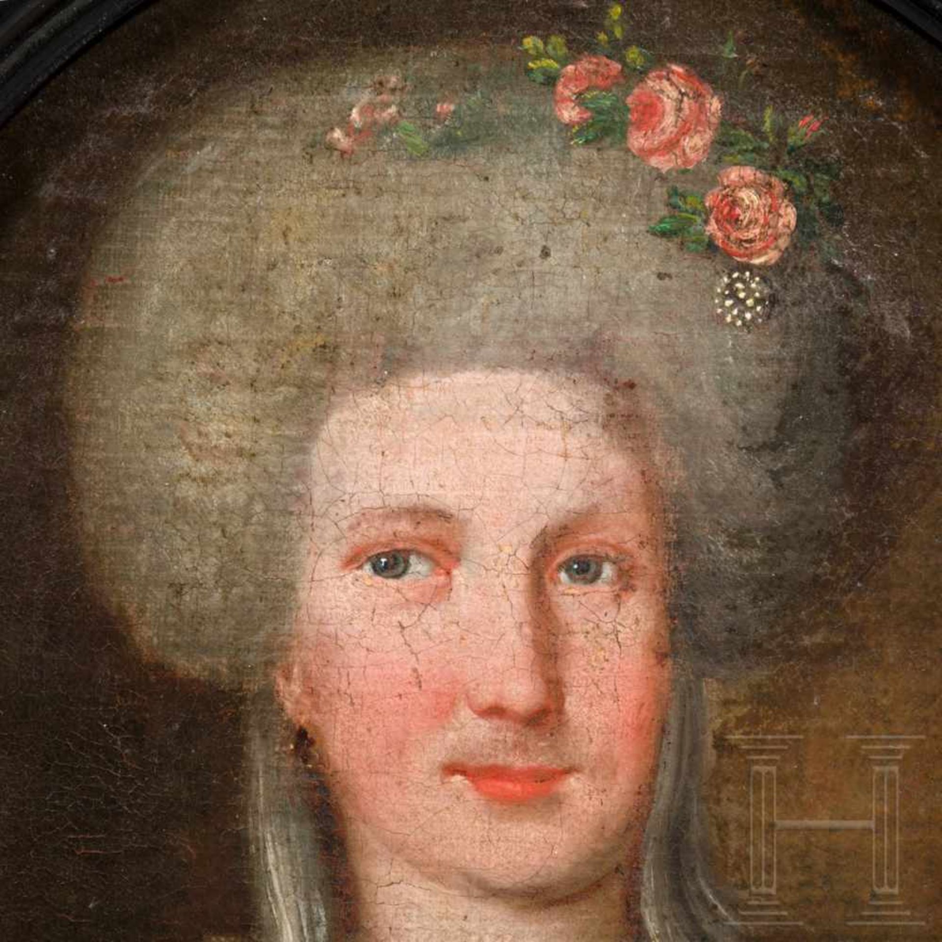 Portraits of the Prussian general von Dalwig and his wife, circa 1780Öl auf braun grundierter - Bild 5 aus 6