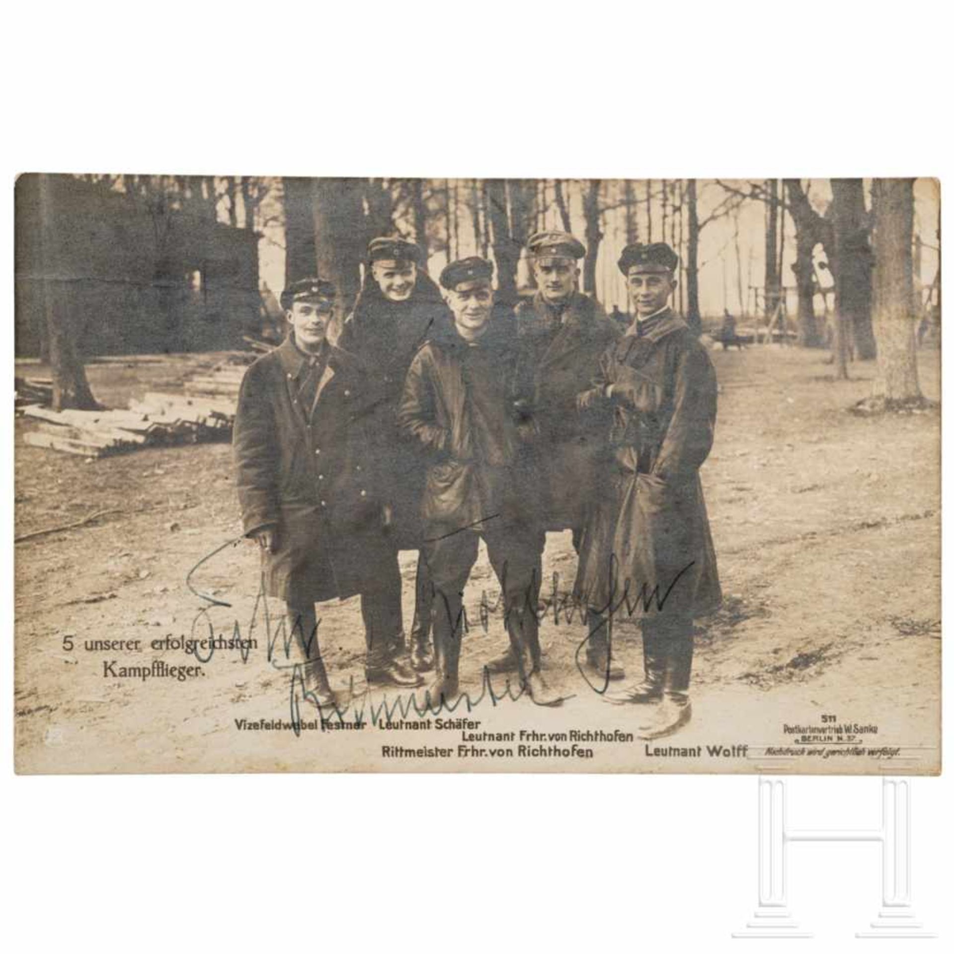 Manfred von Richthofen (1892 - 1918) - a photo postcard (W. Sanke 511) with dedicationDie Sanke-