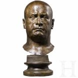 Saverio Gatto (1877 – 1959) – a bronze head of Benito MussoliniAusdrucksstarke Bronzebüste des ital.