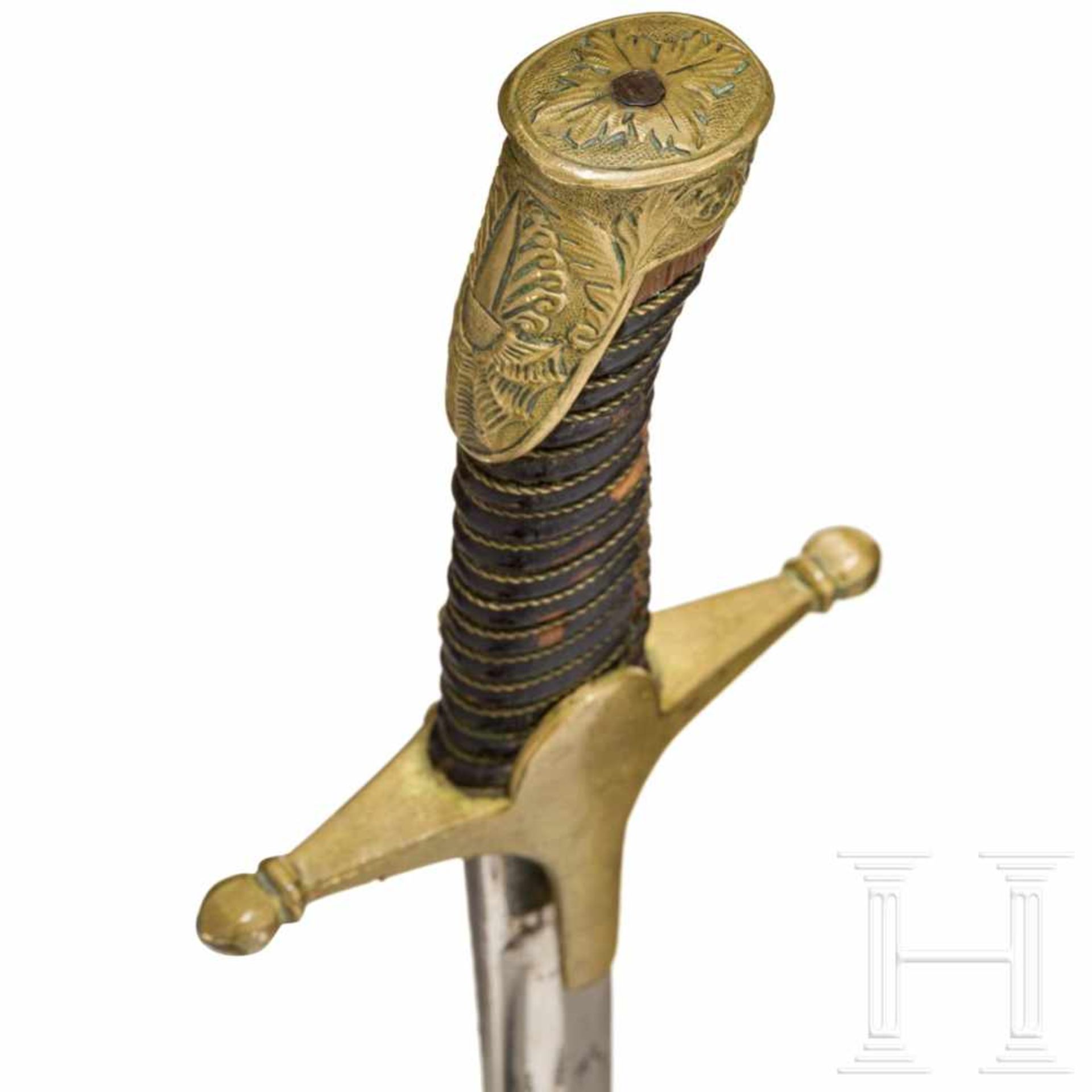 A sabre for cadets, dated 1891Elegant geschwungene, vernickelte Rückenklinge (berieben) mit - Bild 4 aus 6