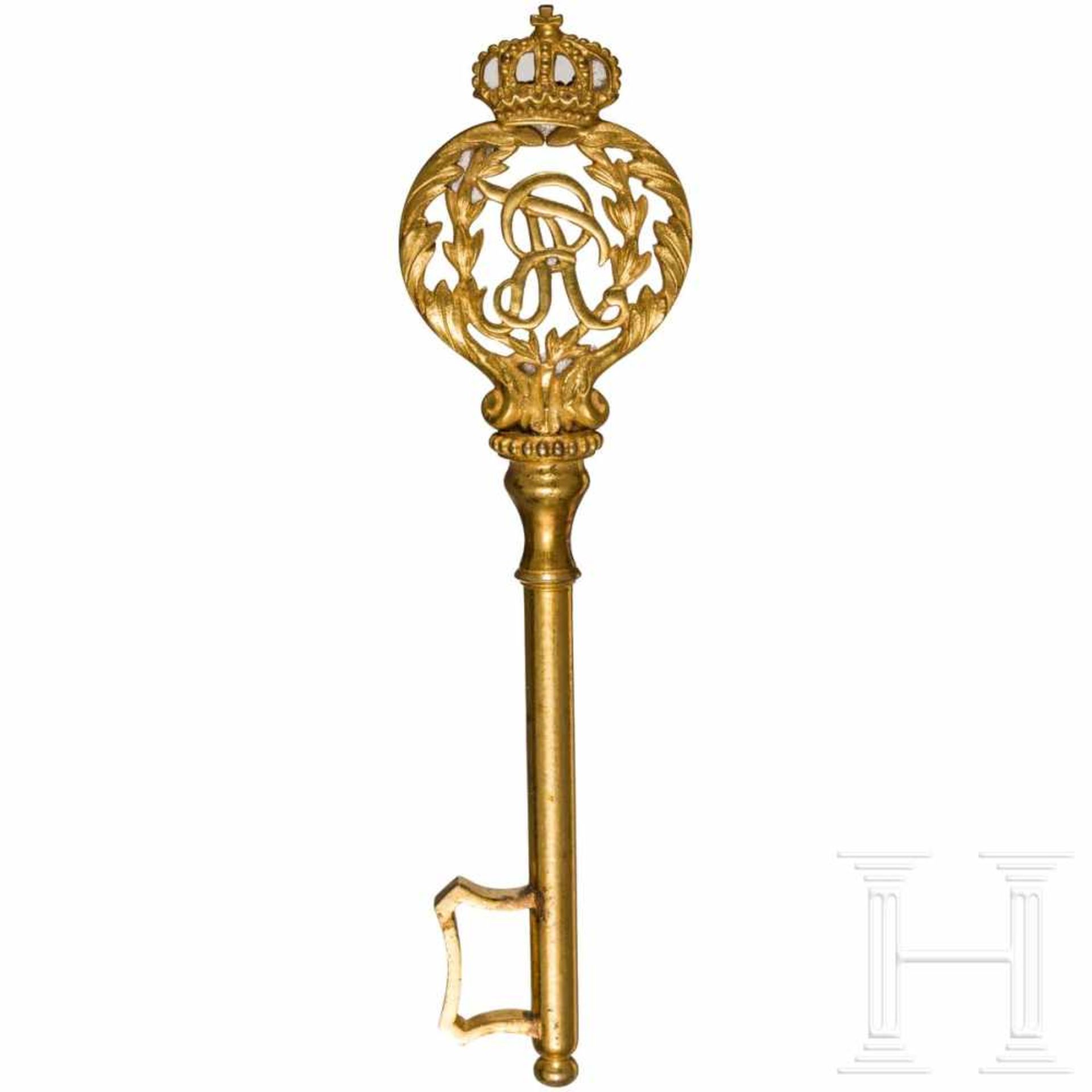 A chamberlain's key, reign of King Friedrich August III. (1904-18)Messing mit polierter - Bild 2 aus 2