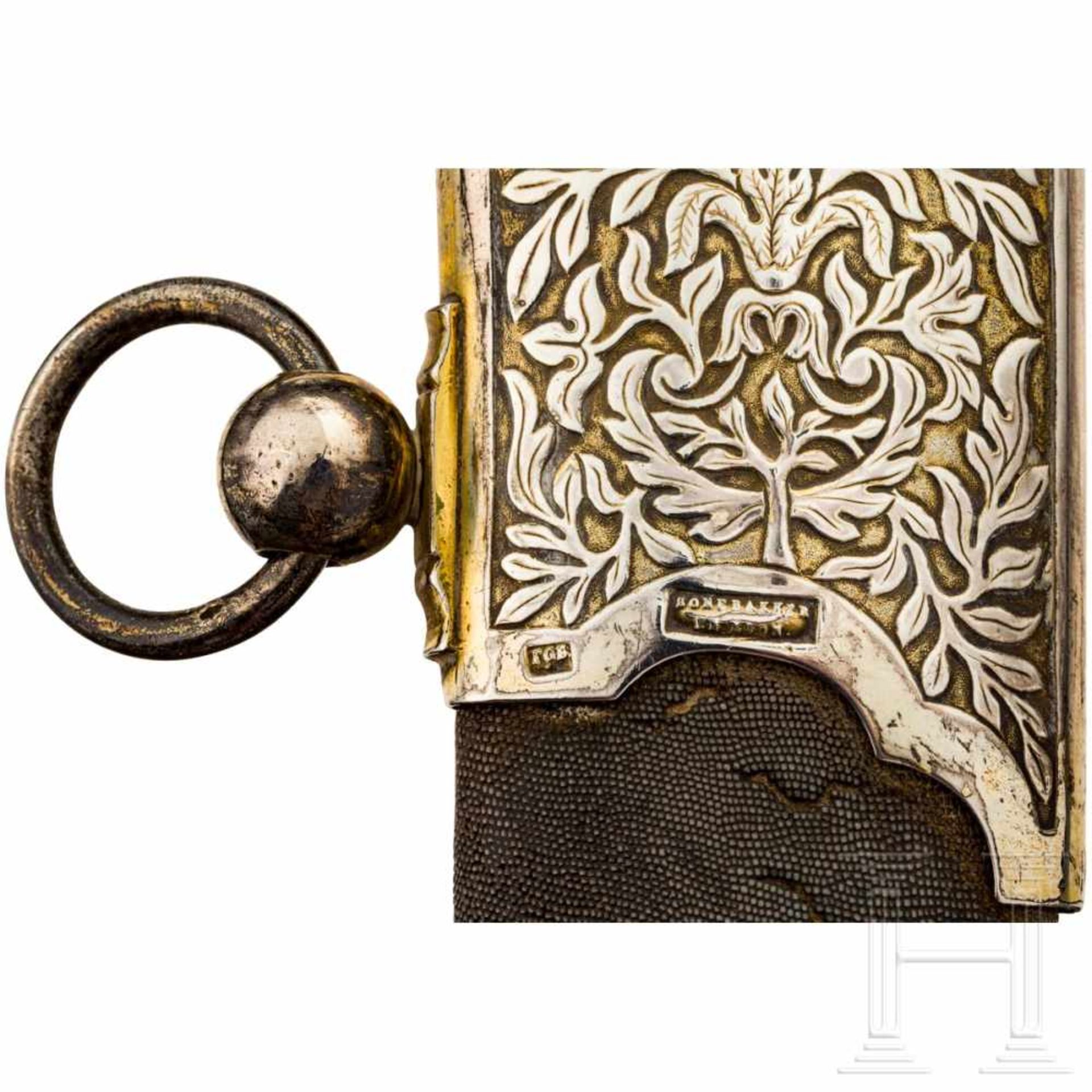 A splendid silver Damascus sabre for a high-ranking officer, 1st quarter of the 19th centuryThe - Bild 5 aus 7