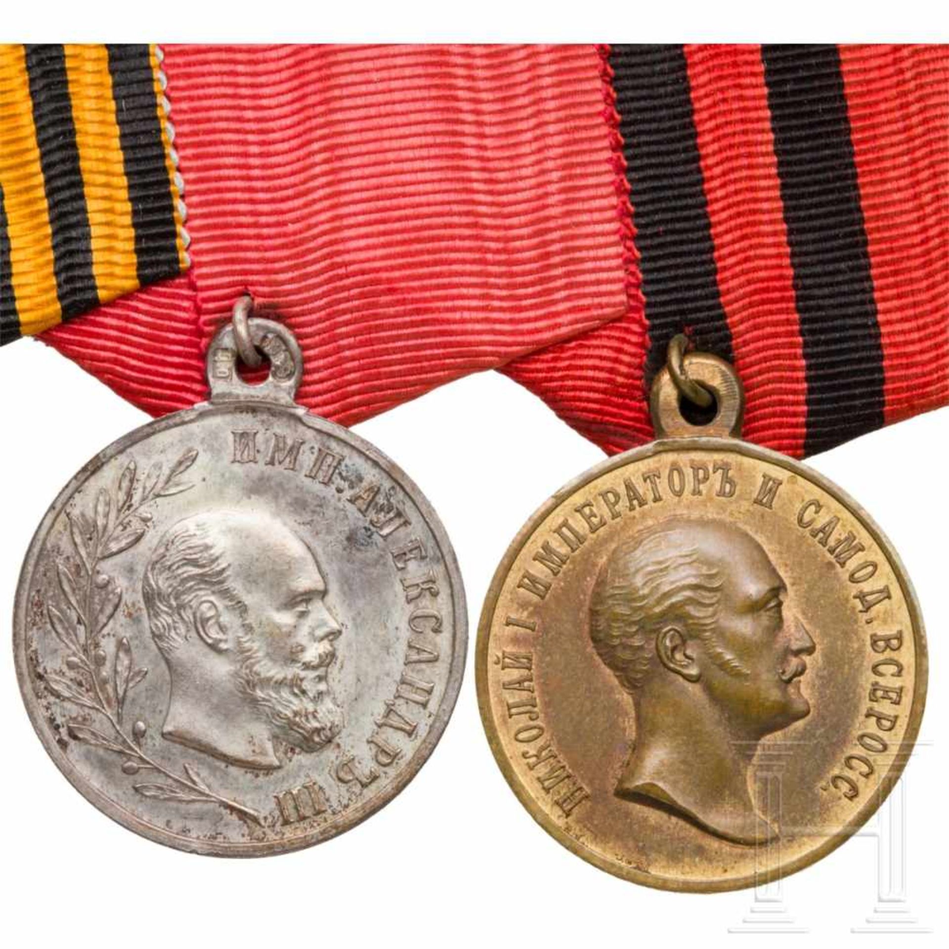 A Russian medal bar of orders with a Cross of the Order of St. Vladimir, 4th Class with Swords, five - Bild 7 aus 11