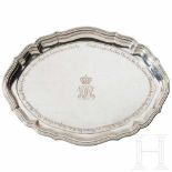 A silver tray as an officer's gift from the 2nd Westphalian Hussar Regiment No. 11, circa