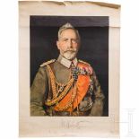 Emperor Wilhelm II - an autograph with a dedicationFarbdruck mit Darstellung des weißhaarigen