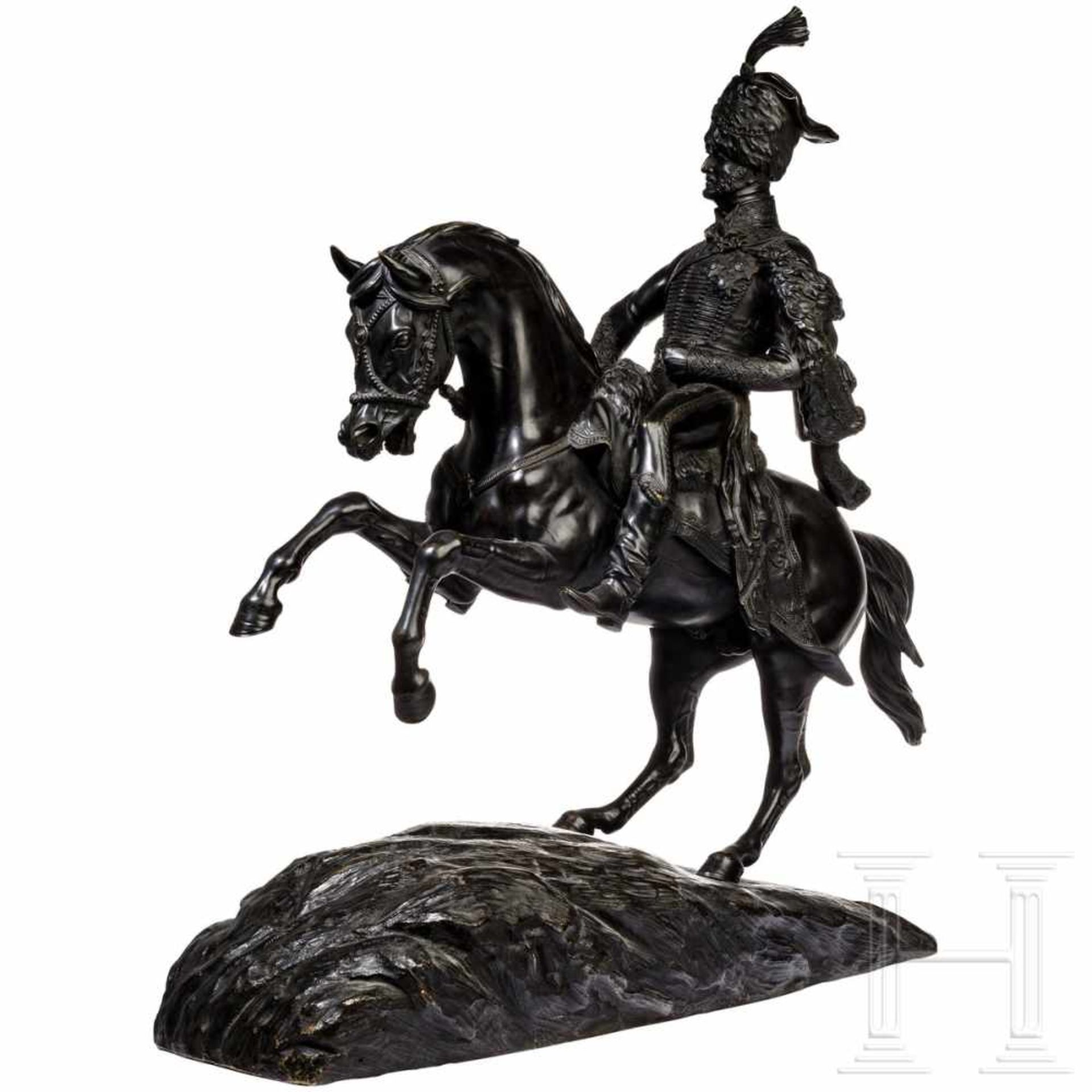 General Charles Vane Stewart, 3rd Marquis of Londonderry – a French equestrian bronze statue, 19th