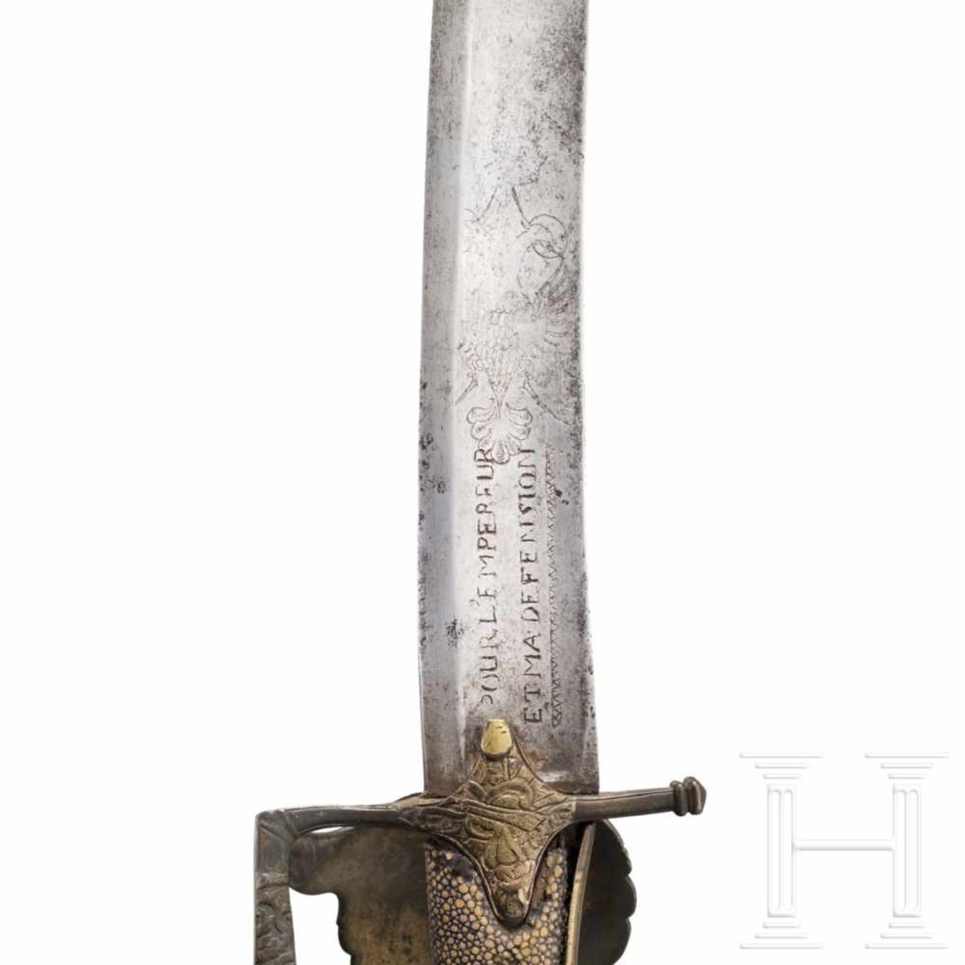 A sabre for cavalry officers, 1st quarter of the 18th centuryThe single-edged blade with wide - Bild 6 aus 7