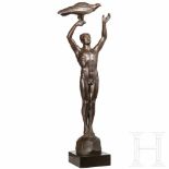 Professor Otto Poertzel (1876 - 1963) - "Male Nude with Eagle"Bronze, patiniert, rs. signiert "Prof.