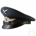 Schirmmütze für Forstbeamte der Luftwaffe im einfachen DienstLuftwaffenblauer Wollstoff (