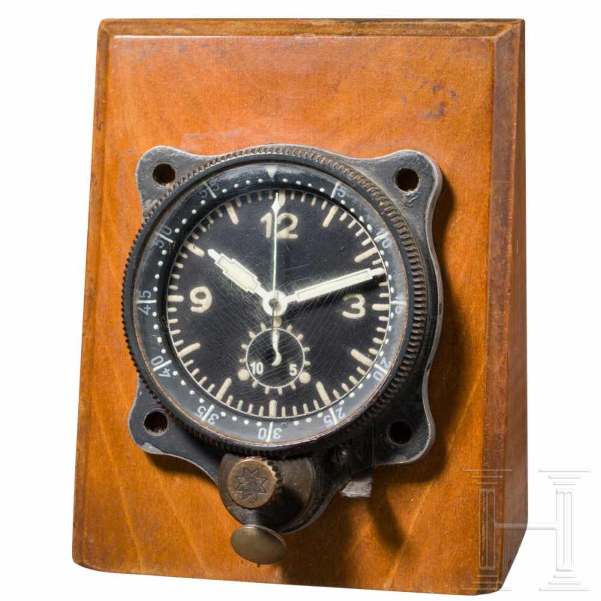 Blindfluguhr Bo-UK 1 mit Chronograph der Deutschen LuftwaffeGehäuse mit originaler Lackierung,