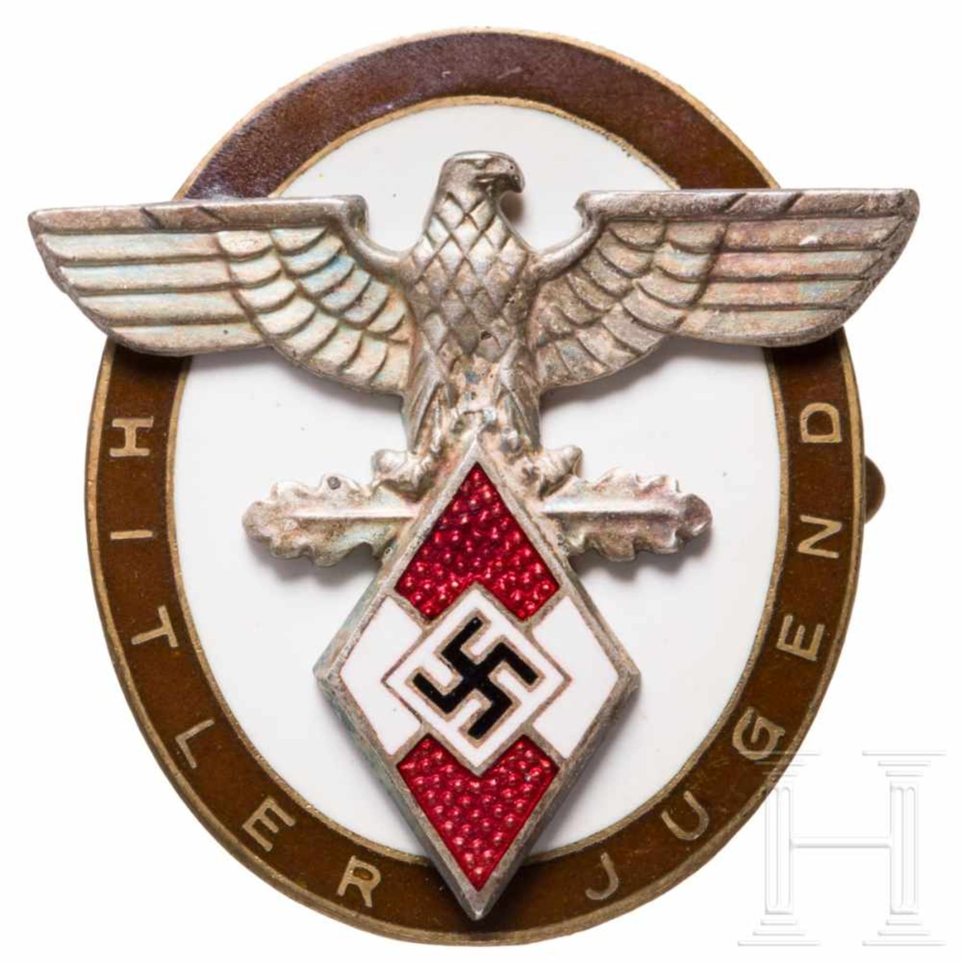 Ehrenzeichen der HJ-Reichsjugendführung für verdiente AusländerBuntmetall vergoldet und farbig - Bild 2 aus 3