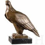 A bronze eagle, the artists signature removedBronze, braun patiniert, Signatur an der Plinthe