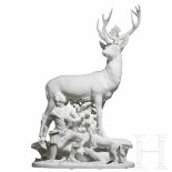 A Rosenthal group of figurines, entitled "Hubertushirsch" (St. Hubertus' stag)The extremely large