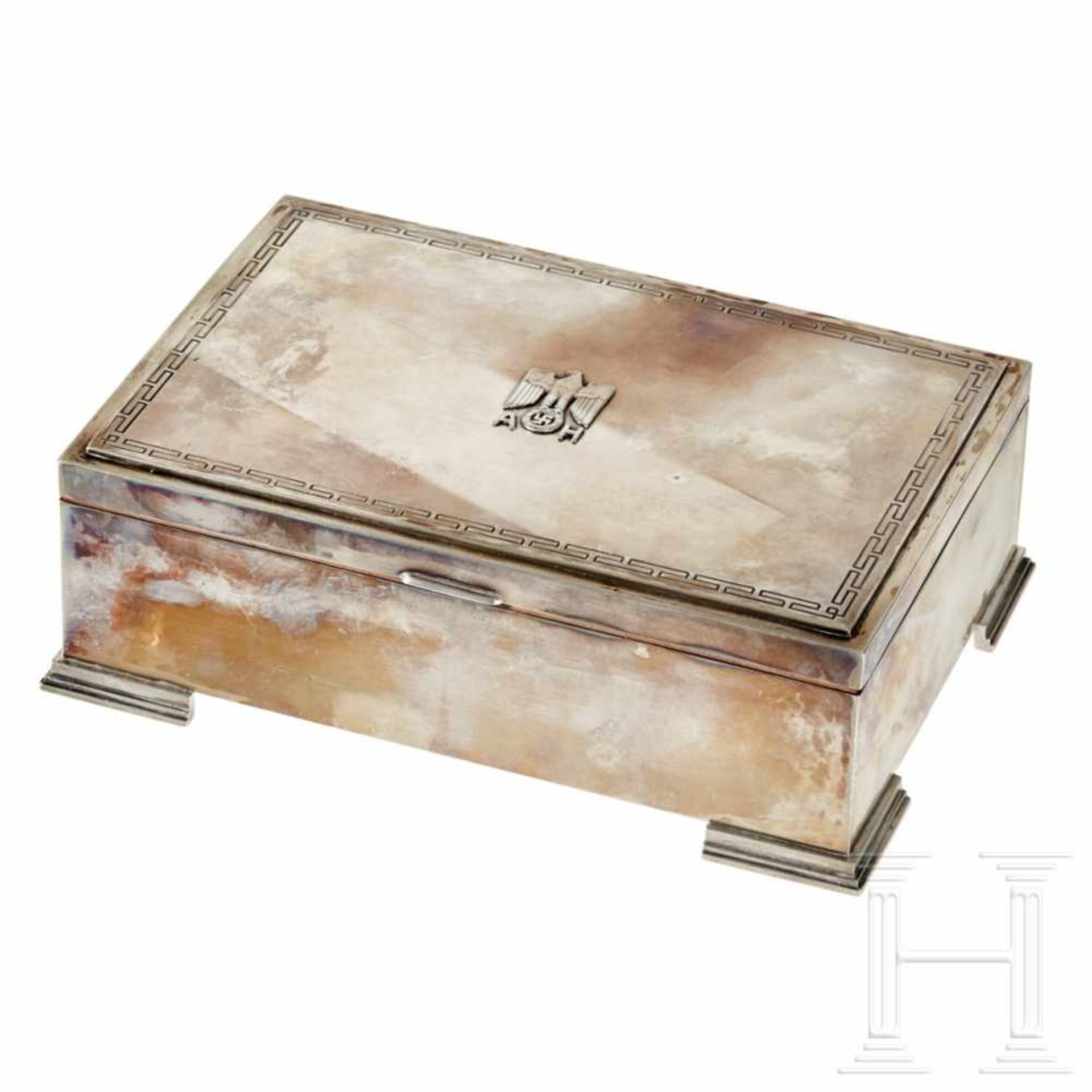 Adolf Hitler – a Cigar Box from his Personal Silver ServiceSilver with highly polished surfaces, a