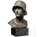 Fritz Paul Zimmer (1895 - 1975) - Bronze eines Soldaten mit StahlhelmBronze, seitlich bez. "F.P.