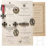 Major Theodor Faforke - Deutsches Kreuz in Gold und weitere Auszeichnungen mit UrkundenDeutsches