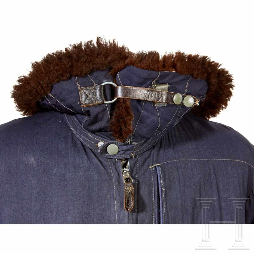 A Winter Flight JacketBlue, fur-lined winter flight jacket for aircraft crews constructed of woven - Image 6 of 8