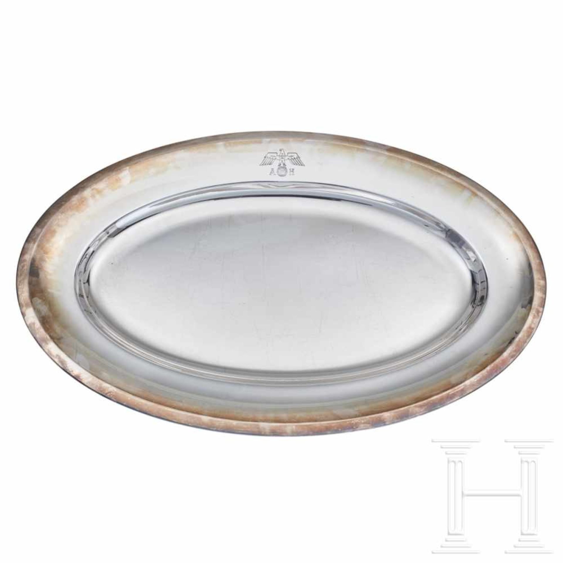 Adolf Hitler – a Large Oval Serving Tray from his Personal Silver Servicelarge, oval tray with