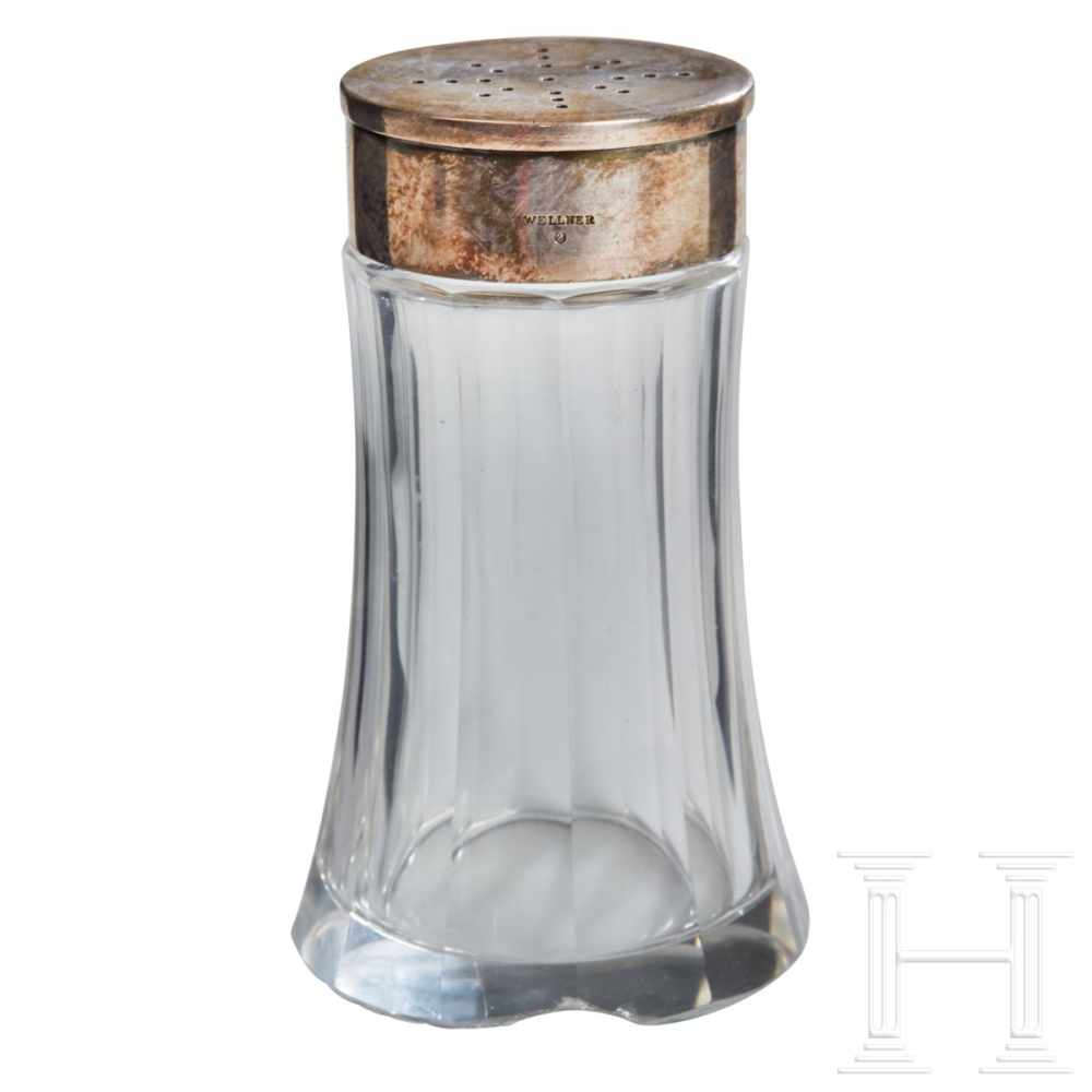 Adolf Hitler – a Sugar Shaker from his Personal Silver ServicePolished crystal glass with a silver - Image 4 of 6