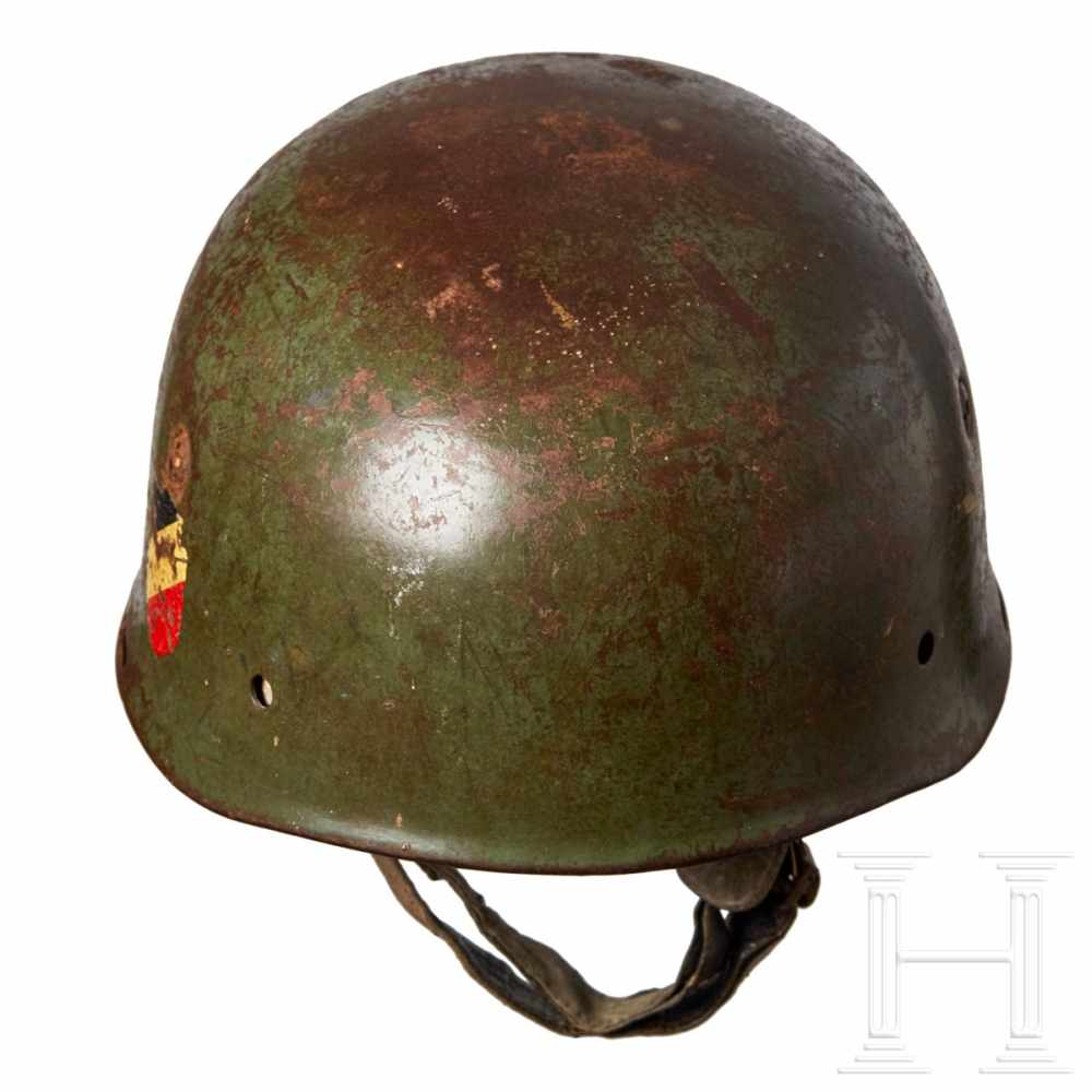 A double Decal Fallschirmjäger (paratrooper) Helmet1st model 1936 steel helmet, smooth field-grey - Image 9 of 13