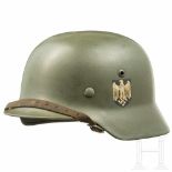 An M 35 steel helmet for the Army with double decalDie Glocke mit separat eingesetzten