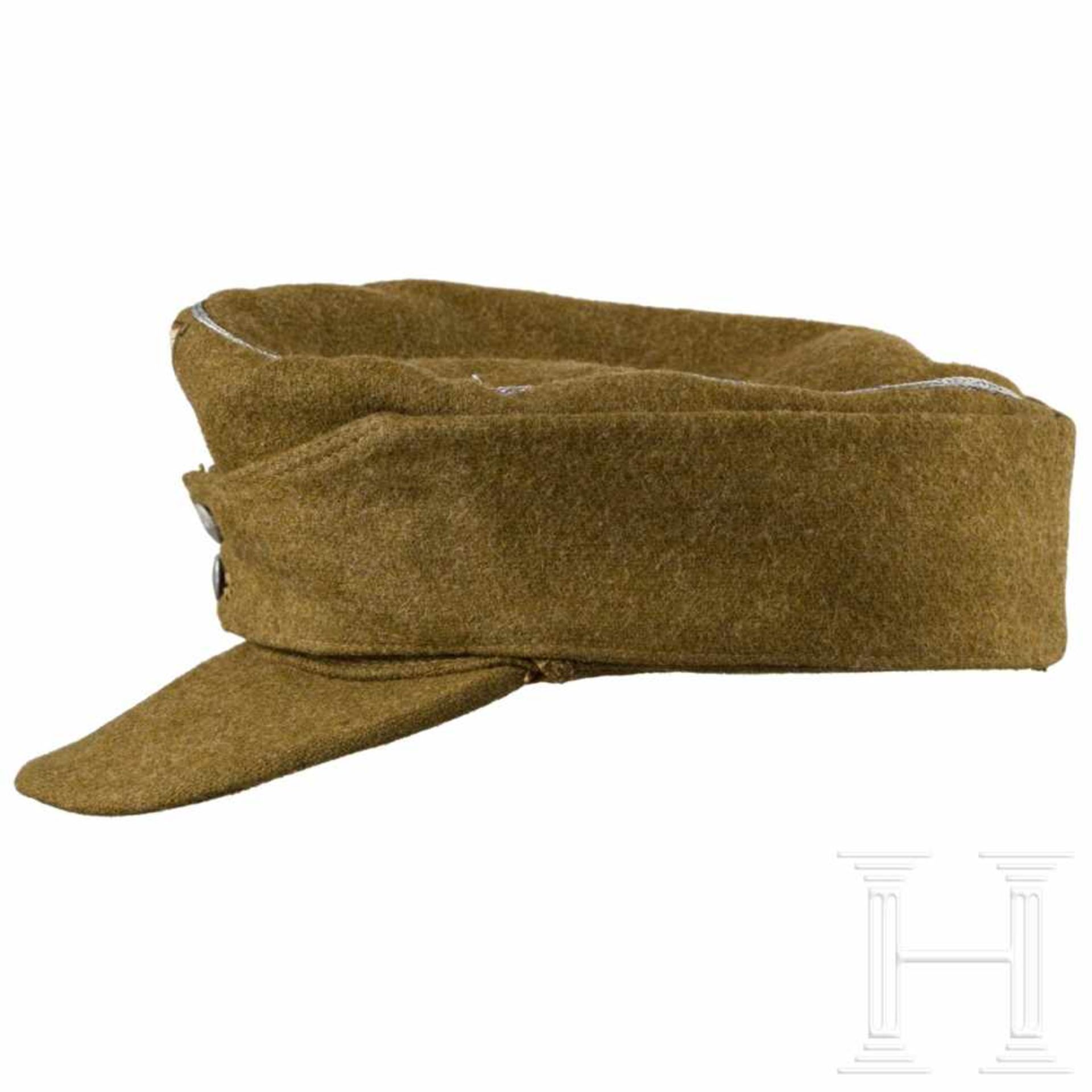 A field cap M 43 for leaders of the Organization Todt (OT)Kammerstück aus erdbraunem Wollstoff mit - Bild 3 aus 6