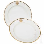 Hermann Göring - two dinner plates from his KPM dining serviceWeißes, glasiertes Porzellan mit